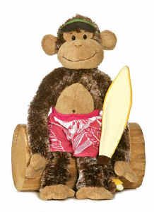 Cheeky Charlie Surfer Dude Surfing Monkey Chimp Aurora