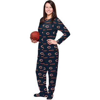 Chicago Bears Womens Navy One Piece Footie Pajamas Suit