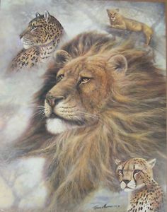 Lions Tigers Cheetahs African Lions Wildlife Print Art