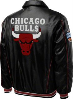   chicago bulls faux leather full zip varsity jacket is a must have for