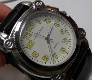 DKNY Chereskin Mens Silver Quartz Large Military Style Watch $239 