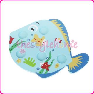 Education Wooden Goldfish Magnet Fishing Board Puzzle Kids Funny Games 