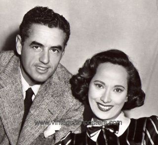 MERLE OBERON & husband LUCIEN BALLARD, orig 1945 still