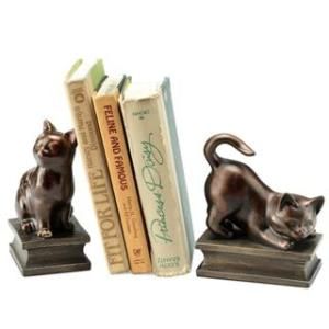   Antique Bronze Whimsical Childrens Bookends Office Decor