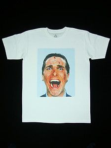 American Psycho T Shirt Medium Christian Bale Funny Graphic Cult White 