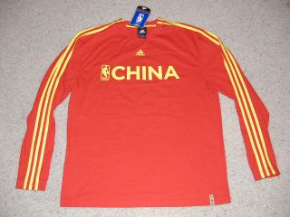 Adidas NBA China Long Sleeve L s Shirt Yao Ming New M