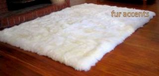 x10 White Bear Skin Area Rugs Faux Fur Sheepskins Cabin Accent Shag 