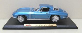 1965 Chevy Corvette Coupe Diecast Model 1 18 Maisto Blu