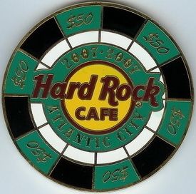 Hard Rock Cafe Atlantic City 2007 $50 Casino Chip Pin