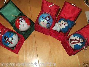Li Bien Christmas Ornaments Bulbs Snowman Lot
