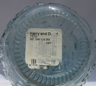 Harry David Libbey Pressed Glass Olive Grove Cruet Syrup Pitcher LG 