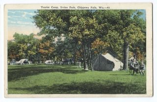 Auto Tents Tourist Camp CHIPPEWA Falls Wi Postcard O411S