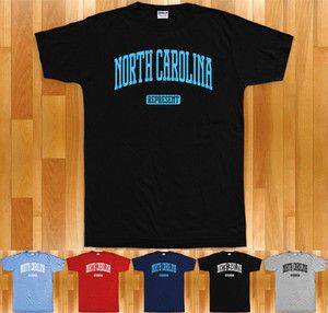 North Carolina REPRESENT T Shirt Charlotte Raleigh Tar Heels UNC New 