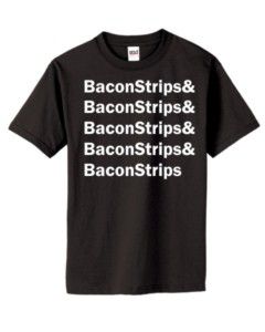 Bacon Strips Mens Black Meal Time Funny Epic T Shirt