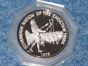 CHOCTAW Tribe Silver Art Round Franklin Mint Indian Tribes C0171L 