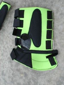 Horse Combo Sports Leg Bell Boots Lime Green Show Tack