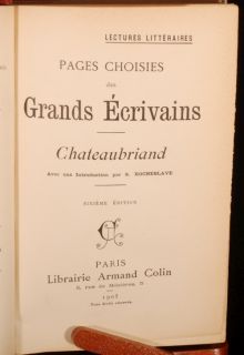 1905 Great Writers Works Life Chateaubriand Rocheblave
