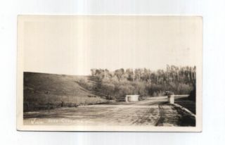 MN Chatfield Minnesota RPPC Postcard Dirt Road Old Car Bridge Cows 