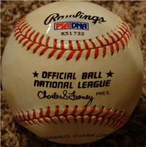 Edd Roush Single Signed Baseball PSA DNA Feeney Ball