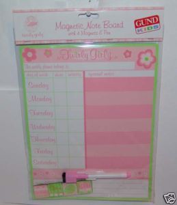 Gund Kids Girly Magnetic Note Board with Pen Magnets