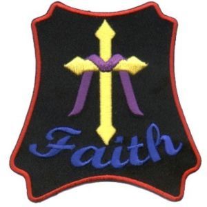 Faith Patch Embroidered Christian Biker Cross Patch