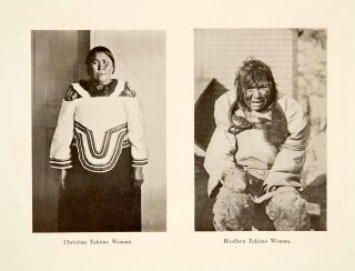 1911 Print Christian Heaten Eskimo Women Canada Portrait Costume 