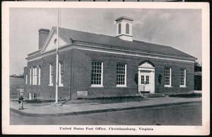 Christiansburg VA US Post Office Vintage Postcard Old Virginia Town 