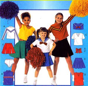 OOP LITTLE GIRLS CHEERLEADER UNIFORM COSTUME SEWING PATTERN 4 6 