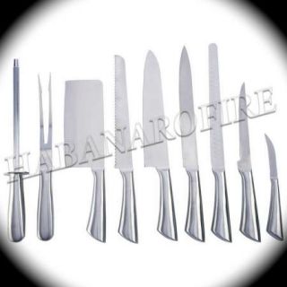 New Professional Stainless Steel Chef Knife Set with Slicer Meat Fork 