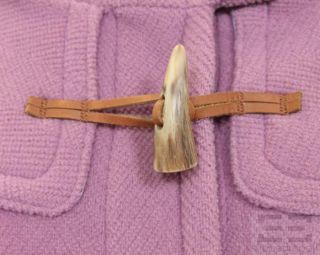 Christiane Celle Purple Wool Toggle Hooded Coat Size 10