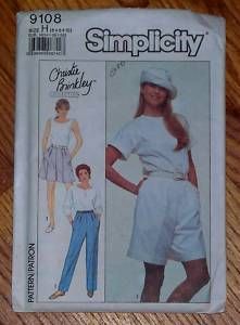 Simplicity 9108 Christie Brinkley Pants Shorts Womens Pattern Sz 6 10 