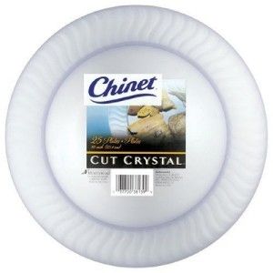 25pcs Chinet 10Clear Plastic Dinner Plates Cut Crystal
