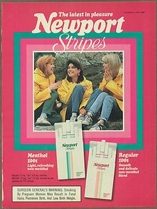 Newport Stripes Cigarettes 1989 print ad / magazine advertisement 