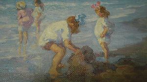 Alice Brown Chittenden Children Playing at The Seashore