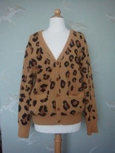 Chloe Sevigny for Opening Ceremony Loose Fitted Leopard Cardigan XS 