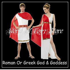 Roman Emperor Julius Caeser Men Ladies Greek God Goddess Fancy Dress 
