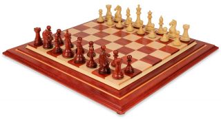 Fierce Knight Staunton Chess Set African Padauk & Boxwood Signature 