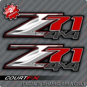 Chrome Z71 Red Silverado 4x4 Decal Set