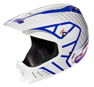 JT Racing Evo Helmet   White/Blue 2013