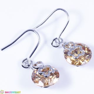 L1151 Dangle Earring Marvelous Honey Citrine Gemstone Silver Jewelry