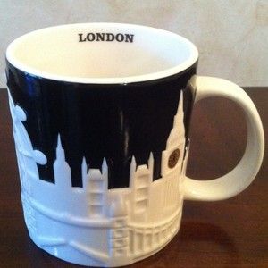 Starbucks Coffee raised city skyline LONDON England UK Relief Mug 2011