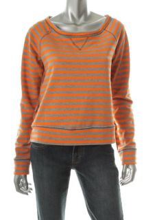 Claeson The California in Me New Orange Striped Boatneck Sweatshirt M