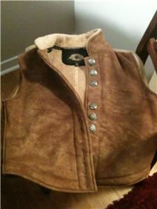 County Clothing Co Cheyenne Collection Western SUEDE Vest TAN   SMALL