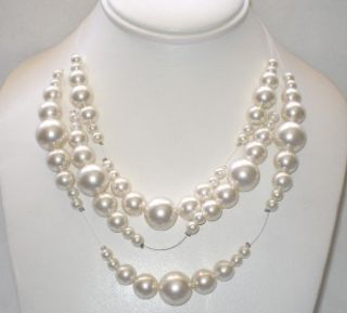chico s corinne faux pearl beads illusion necklace