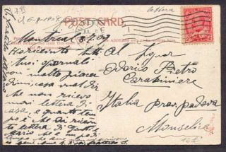 Canada Postcard Saguenay River Chicoutimi To Italy 1909 L@@K