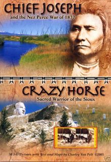 CHIEF JOSEPH and CRAZY HORSE 3 D Book and 3D Viewer Pictures by