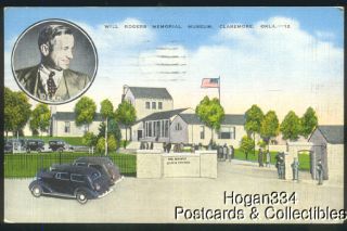 Will Rogers Museum Claremore Oklahoma Postcard 1944