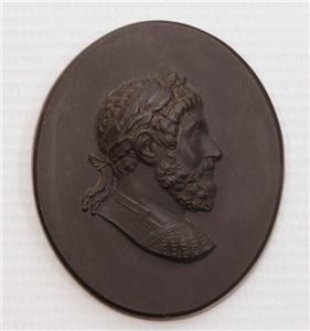  Black Basalt Intaglio Roman Emperor Claudius Gothicus Medallion