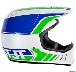 JT Racing ALS2 Full Face Helmet   White/Green 2012