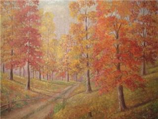 Clayson Baker Autumn Landscape Indiana Brown County Artist Oil on